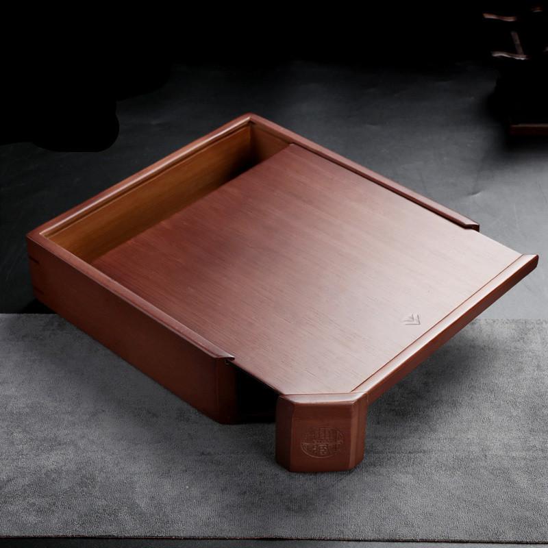 Natural Bamboo Pu  er Tea Storage Box Retro Bamboo Tray Single-drawer Tea Tray Chinese Traditional Tea Trays Decorative