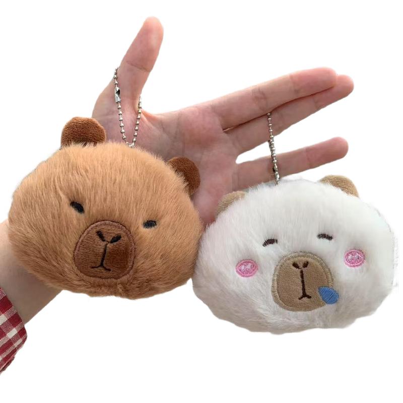 Cute Capibara Plush Keychain Schoolbag Pendant Kawaii Capipala Plushie Squeaky Accessories Stuffted Toy Pendant Friend's Gift