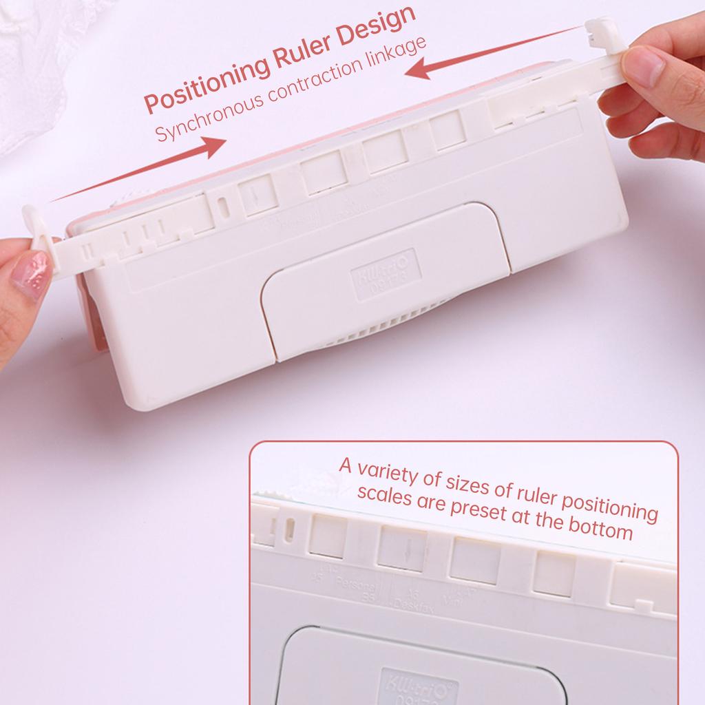 KW triO Adjustable 6 Hole Desktop Punch Puncher for A4 A5 A6 A7 Mini B5 Personal Deskfax Dairy Planner Organizer with