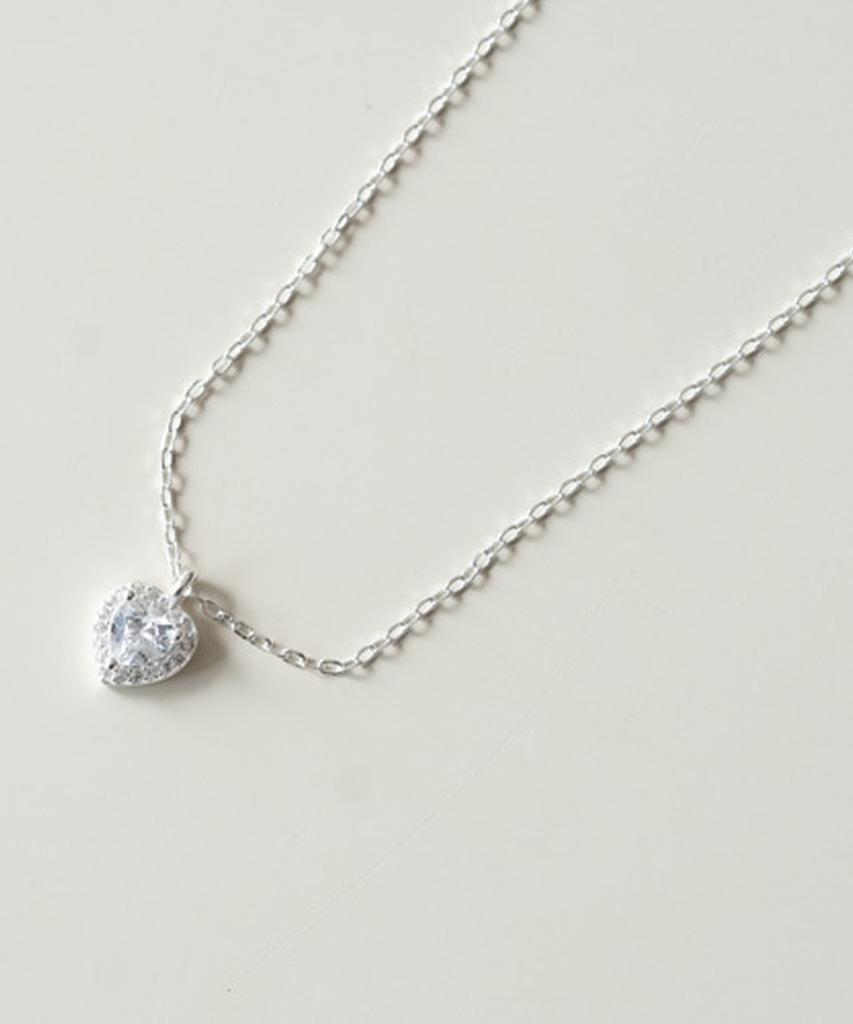 Alleun Silver 925 Cubic Heart Silver Necklace Mini