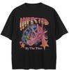 2026 Streetwear Japanses Anime Washed Black T-Shirt