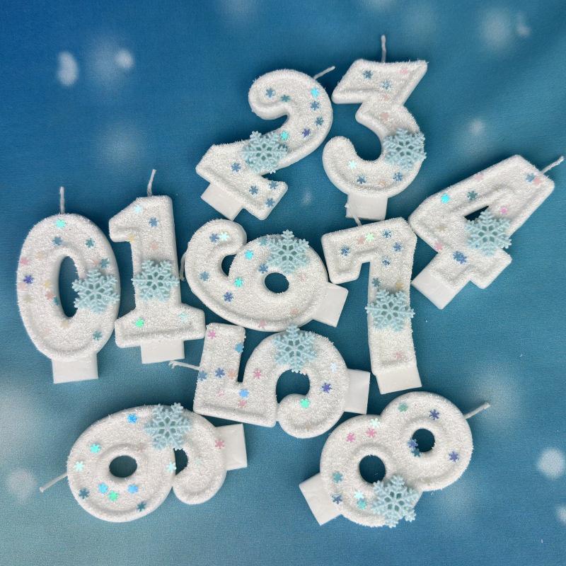 Xiyin Digital Birthday Candles for DIY Ice and Snow Theme Cake Decorations