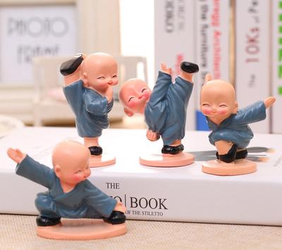 New 4pcs/set Monk Figurines Car Decoration Crafts,Car Ornament Buddha Boy Accessories Home Decor Kungfu Monks Figure