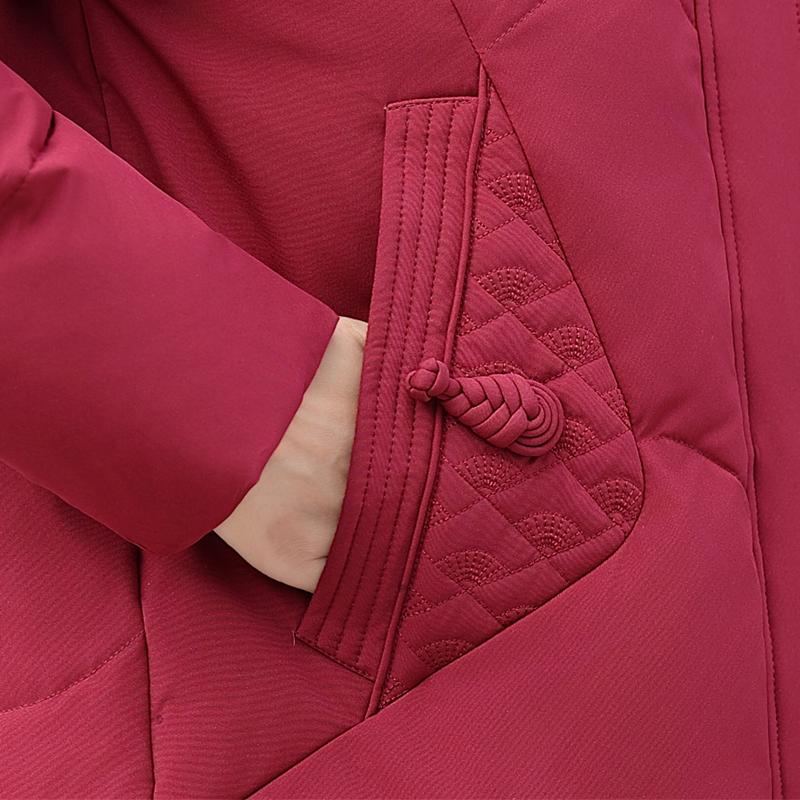 Middle Age Women Winter Down Coats Vintage Parkas Hooded Plus Size Elegant Thick Warm Down Jackets Woman Outerwears
