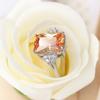Women's Creative Fashion Champagne Zircon Square Gemstone Rings