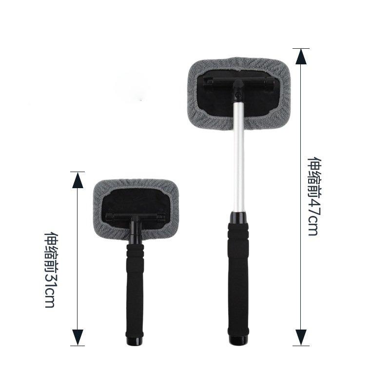 Windshield Cleaning Tool Extendable Car Glass Brush Microfiber Window Fog Removal Wand