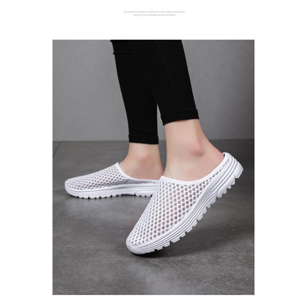 Damen Slip-On Freizeitschuhe Atmungsaktives Mesh Halbschuhe Weiche Sohle Bequeme Gehschuhe Übergröße Leichte Alltagsschuhe