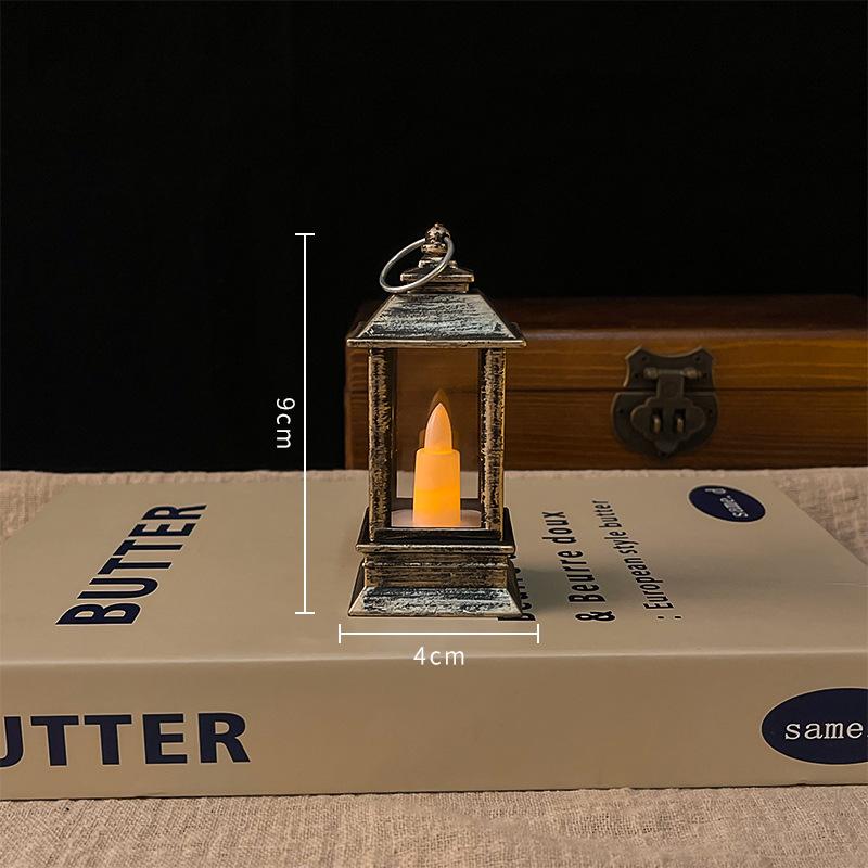 1Pcs Dollhouse Miniature Kerosen Lamp Home Decor Toy Mini Led Retro Glowing Lantern Simulation Cande Light Night Lamp