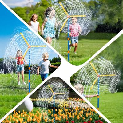 55" Windmill Water Sprinkler for Kids 360 Degree Spinning Splash Water Toy with 3 Blades Outdoor Backyard Summer Game for Boys Girls Garden Watering