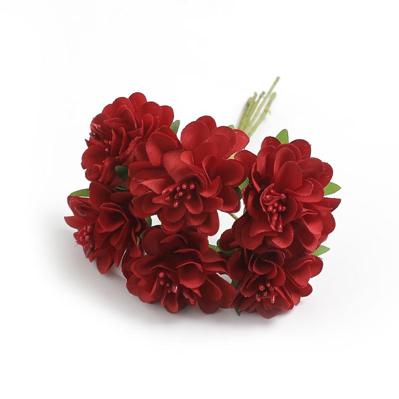 6Pcs/lot Mini Artificial Silk Carnation Flowers Bouquet for Home Wedding Party Decoration DIY Craft Wreath Gifts Accessories