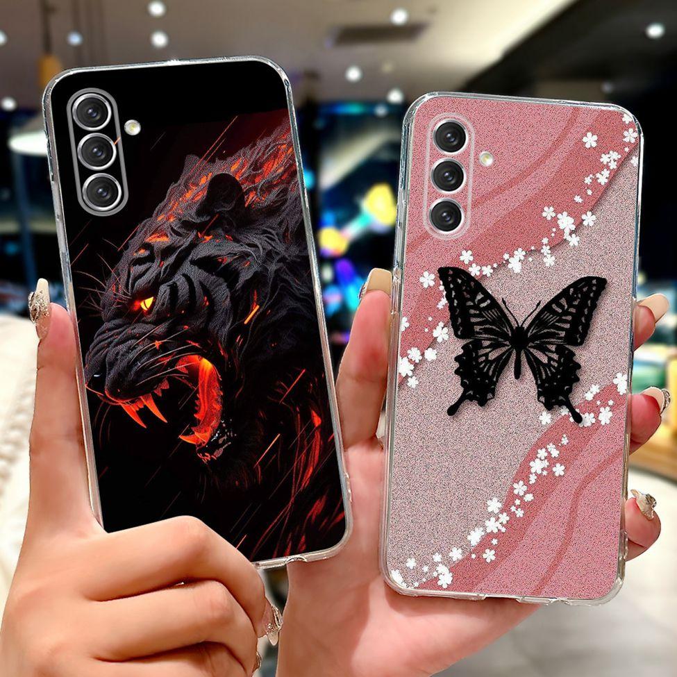 For Samsung A04s Case SM-A047M Clear Aesthetic Cute Cat Fashion Flowers Painted Back Cover For Samsung Galaxy A04s Phone Case