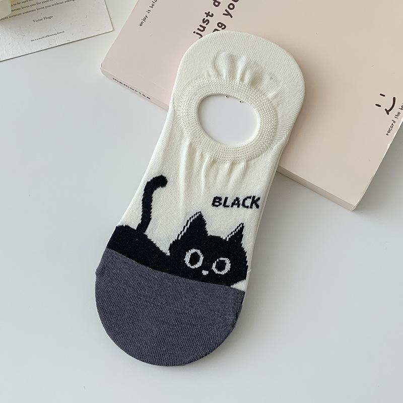 Female Summer Thin Silicone Non Slip Heel Shallow Mouth Invisible Socks