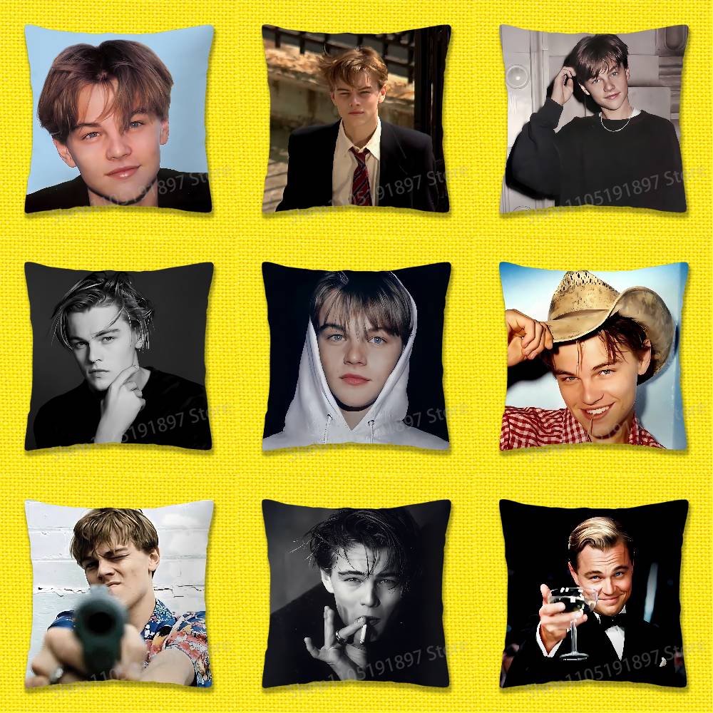 L-Leonardo D-DiCaprio Throw Pillow Case For 30x30cm 40x40cm 45x45cm 50x50cm 55x55cm Square Sofa Pillowcase Shell
