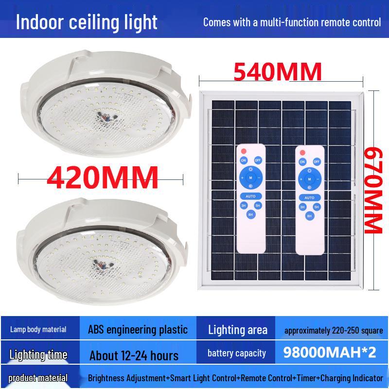 LED Solar Ceiling Light for Bedrooms, Living Rooms, Indoor and Courtyard Spaces - One-to-Two/Three/Four/Five/Seven Light Options