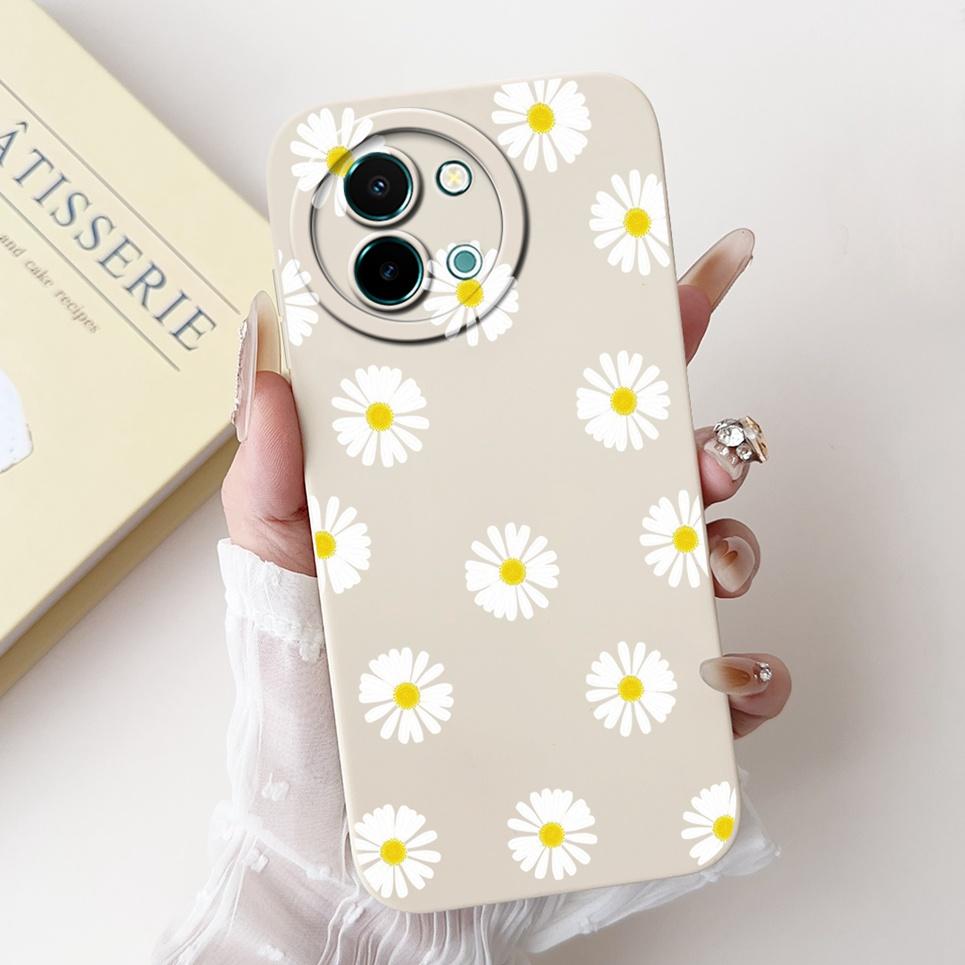 For Vivo Y38 Y58 T3x Y200i Y200t Back Cover Flower Butterfly Women Girly Fashion Phone Case For Vivo V2355 V2388 Liquid Silicone