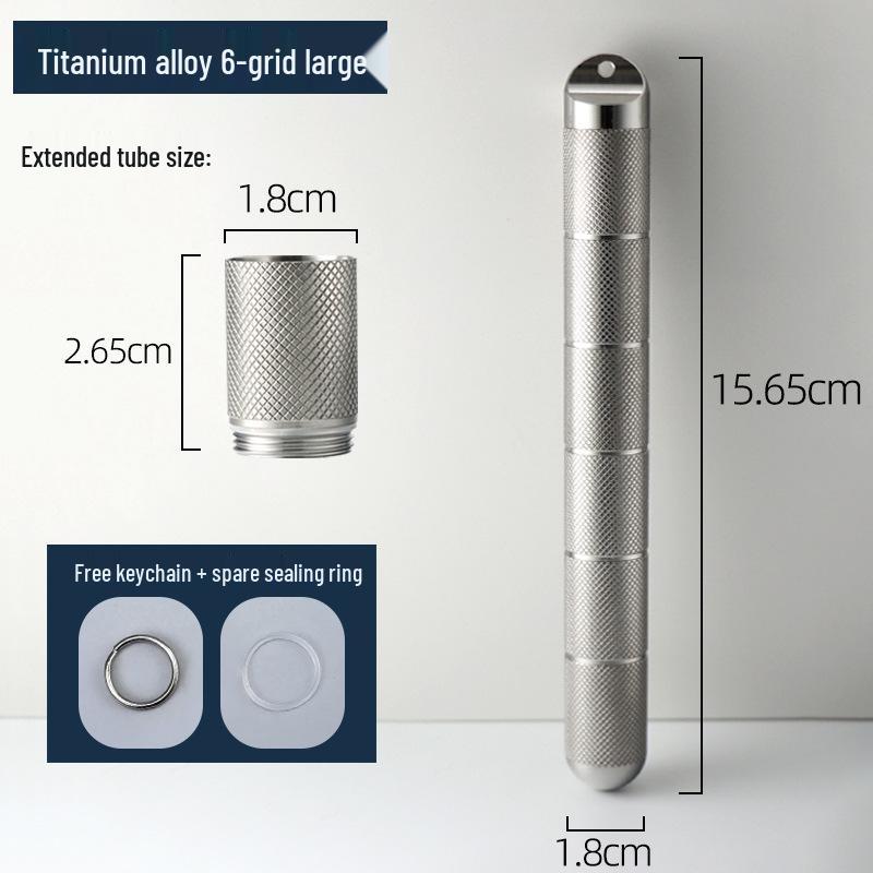 Compact Titanium Non-slip Pill Box - Multi-compartment, Waterproof, Moisture-proof, Perfect for On-the-go Storage