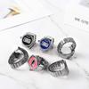 Ring Watch Digital LED Calendar Stopwatch Free Size Ring Retro Fashionable Waterproof Silver Men Women Fashion Accessory Birthday Christmas