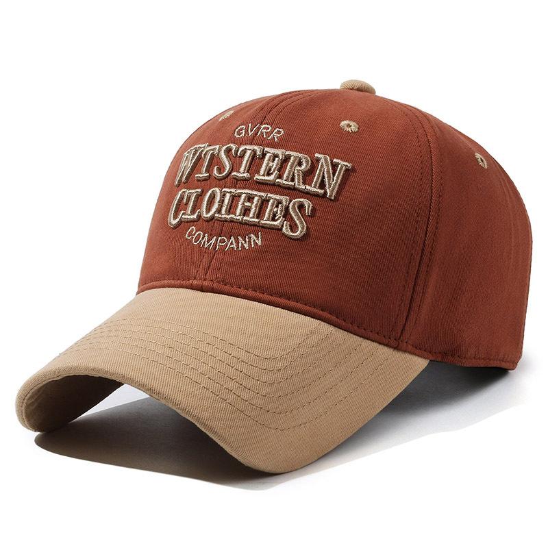 Color matching retro American baseball cap women's face small contrast color four seasons cap men's trendy brand Korean version soft top hat