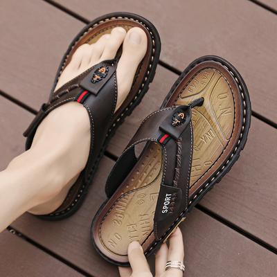 Flip Flops Summer Mens Slippers Casual Shoes Beach Sandals Outdoor Slides Walking Comfort Designer Fashion Luxury Leather