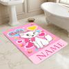 Personalized Name Cat Love Living Room Non-Slip Area Rug Soft Carpet for Bedroom Kids Playroom Sofa Office Home Decor Doormat