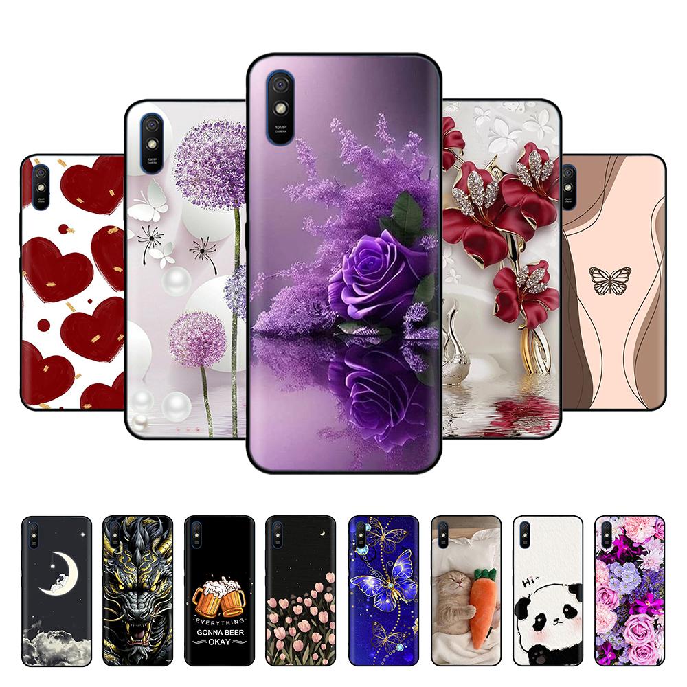 Funda de Teléfono Para Redmi 9A Funda Suave Lisa Silicona Líquida Cubierta Trasera Para Xiaomi Redmi 9A Fundas Cubiertas Para Redmi 9A 9AT Fundas Capa