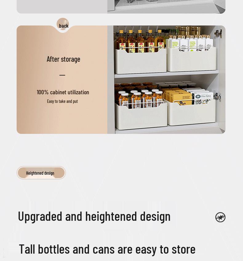 Multi-Functional Kitchen Pull-Out Storage Basket and Organizer Drawer