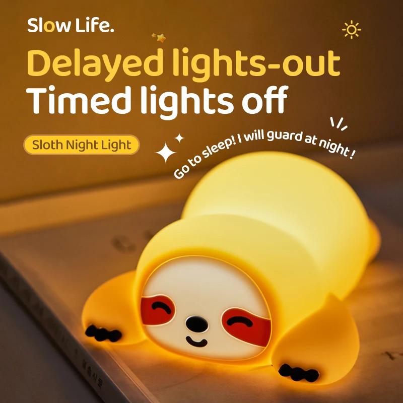 Kawaii Silicone Touch Led Table Lamp Rechargeable Mood Night Light Toy Breastfeeding Nursery Toddler Baby Kids Gift Room