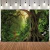 Tropical Forest Jungle Photography Backdrop Rainforest Green Leaves Natural Adventure Camping Birthday Photo Background Props19