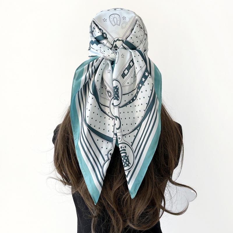Headscarf Silk Scarf 90cm Women's Headscarf New Versatile Satin Thin Large Square Scarf