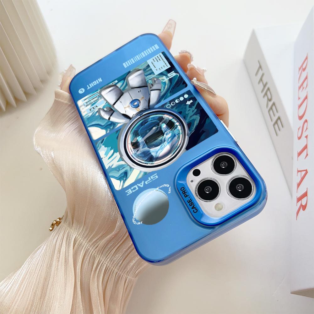 Malt mønster Fargerik Sliver Dobbeltsidig hardt skall Støtsikkert anti-fall telefondeksel for Samsung