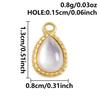 2pcs White Shell Oil Dripping Charm Real Gold Plated Love Round Water Droplet Stainless Steel Charms For Jewelry Making Supplies