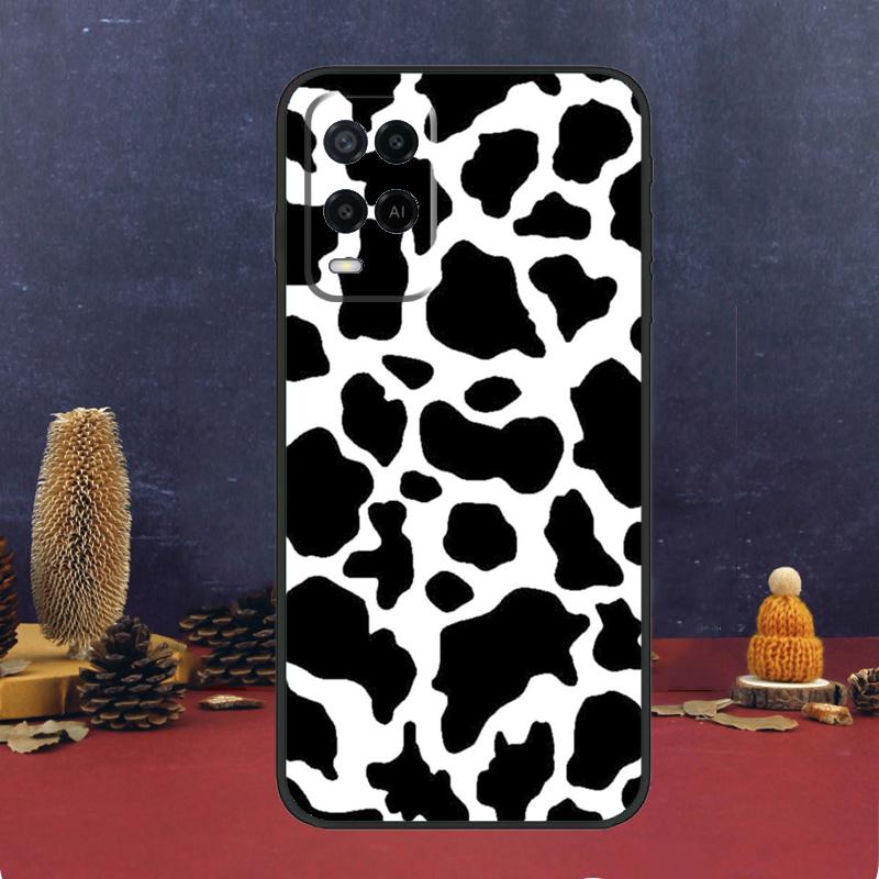 White Black Cow Print Case For Oppo A94 A74 A54 A15 A17 A57 A6 A5 Pro A16 A76 A96 A40 A60 A80 A18 A38 A58 A78 A98
