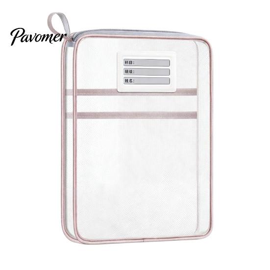Multi-purpose Storage Kits Transparent Nylon Document Bag, Portable Lightweight Mesh File Organizer with Zipper Pouches And Strap, Large Capacity