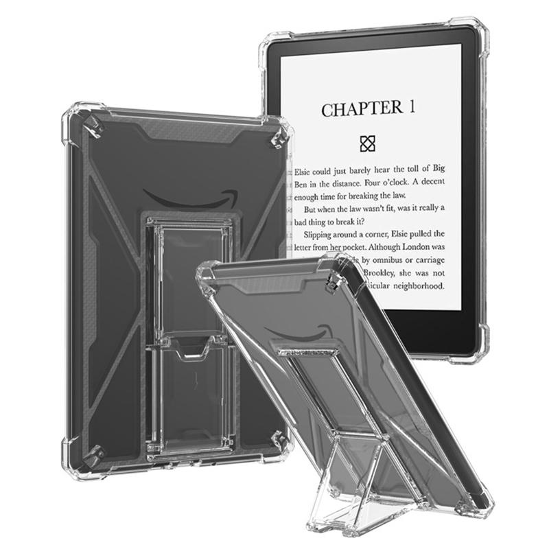 

For Amazon Kindle Paperwhite 5 (2021) Shockproof TPU Case with PC Kickstand to Free Hands A