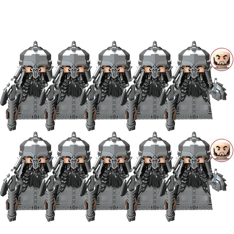 Mittelalter Herr der Ringe Durins Volk Zwergenkrieger Antike Militärsoldaten Figuren Ausrüstung Waffe Bausteine Spielzeug