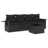VidaXL Salon de Jardin avec Coussins 5 pcs, Canapés de Patio, Ensemble de Meubles, Mobilier de Terrasse Extérieur, Noir 3252222
