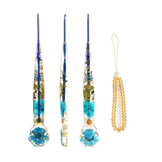 Floral Resin Crochet Hook Dried Flower Clear Handle Crochet Hook 1 Pc