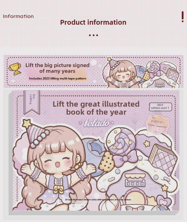 Tirado Roztomilý Ilustrační Zápisník se Samolepkami a Vzory Ozdobného Papíru