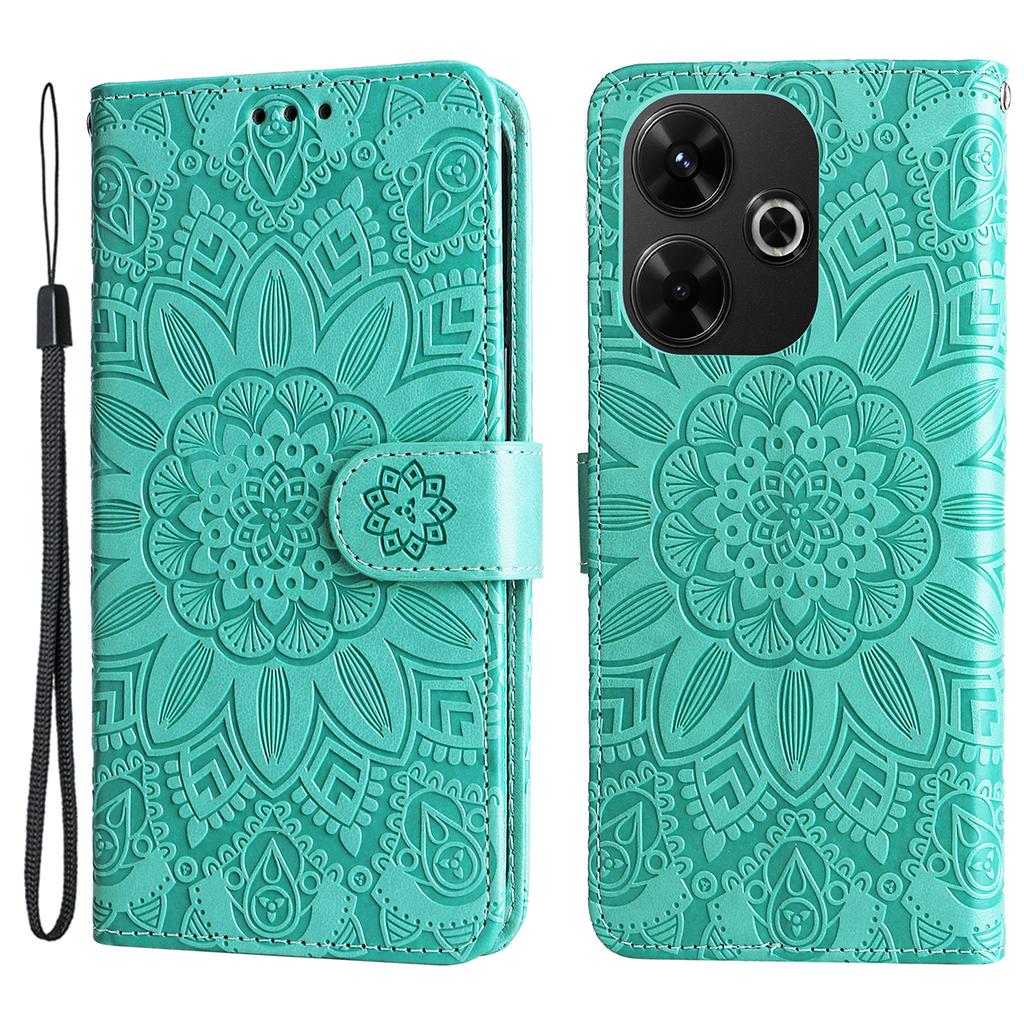 For Xiaomi Redmi 13x 4G/13 5G/13 4G/Redmi Note 13R 5G/Poco M6 4G Leather Case Sunflower Phone Cover