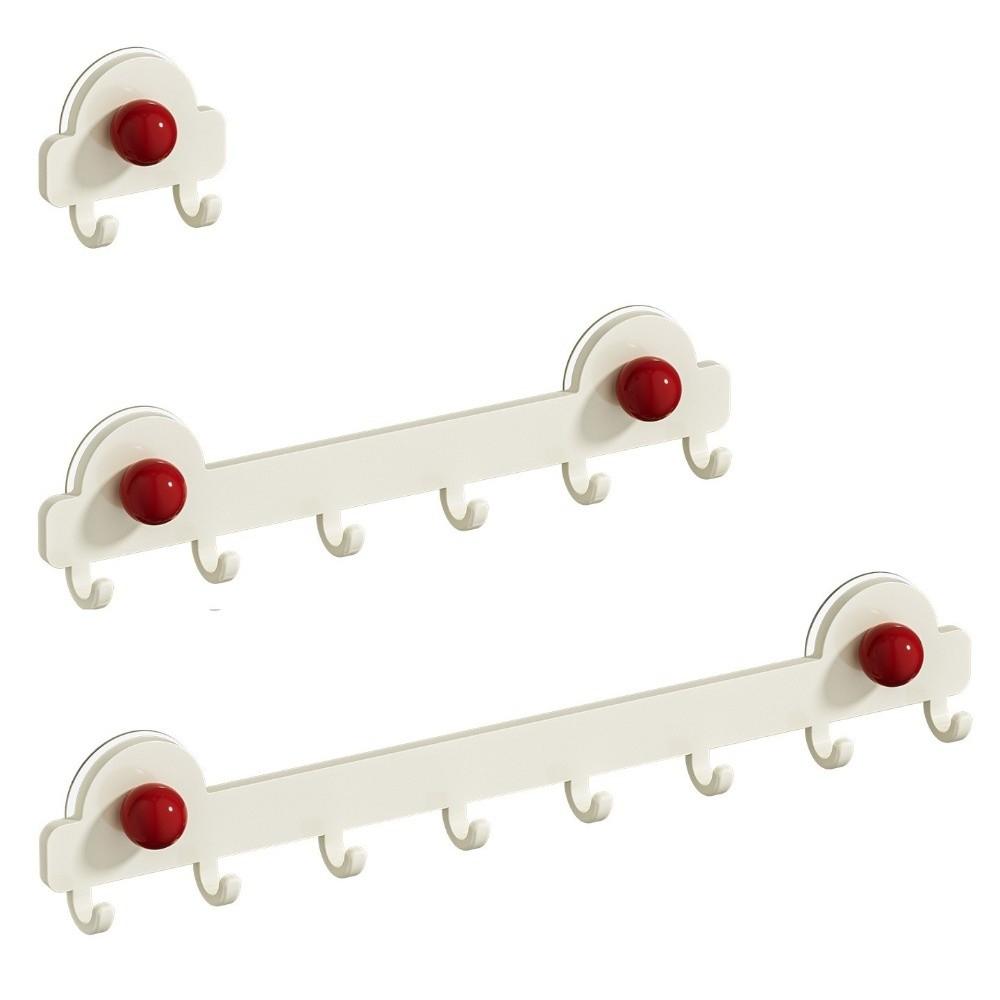 Plastic Bathroom Towel Holder Single Row Suction Cup Clothes Hanger Hook Simply Storage Convenient Coat Rack