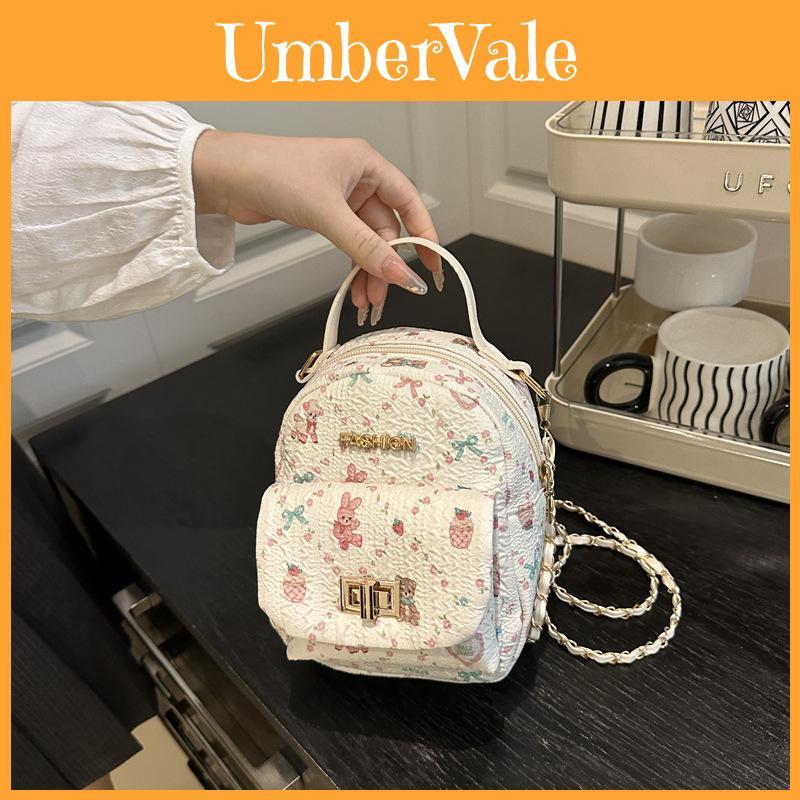 Rabbit Pattern Pu Crossbody Bag With Chain Strap For Daily Use And Fashion Accessory