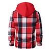 Men Coat Hooded Long Sleeve Plaid Print Jacket Windproof Casual Street Style Spring Autumn Jacket Daily Wear