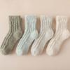 4Pairs Sleeping Floor Plush Socks Winter Mid Tube Socks Women Kawaii Coral Fleece Socks  Autumn