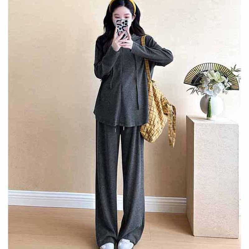 

Maternity clothes Spring and autumn half-open chain hooded large size belly cover does not show tide sweater M Recommended 85-52.5 kg
