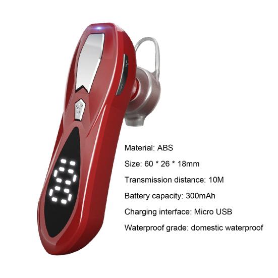 Bluetooth-compatible 5.0 Earphone Handsfree Digital Display Wireless Stereo Sports Earbud for Business