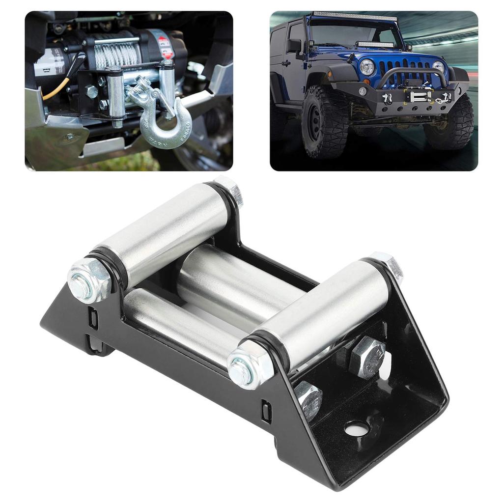 KIMISS Winch Roller Fairlead,Universal 125mm/5" Hole Diameter Side by Side Winch Cable Roller Fairlead Heavy Duty