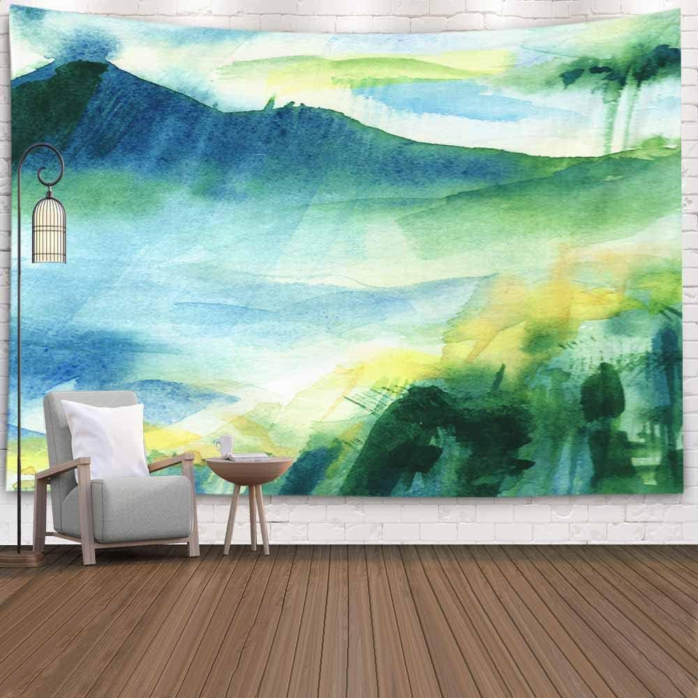 VIKAMA Forest Mist Tapestry Misty Mountain Forest Wall Hanging Bedroom Living Room Guesthouse Wall Decoration