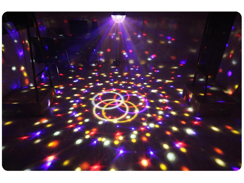 Seven-Color LED Crystal Magic Ball Sound-Activated Mini Stage Light