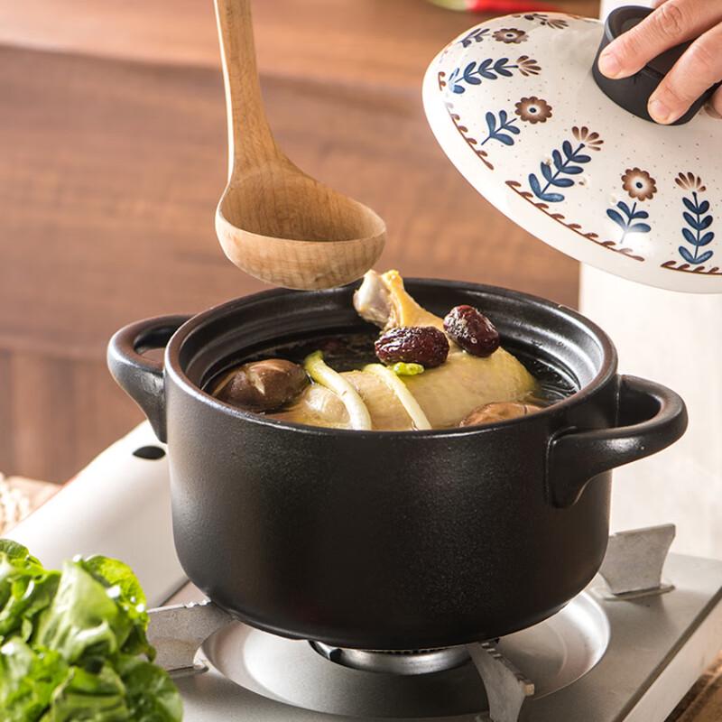 Retro Floral Keramik-Auflauftopf