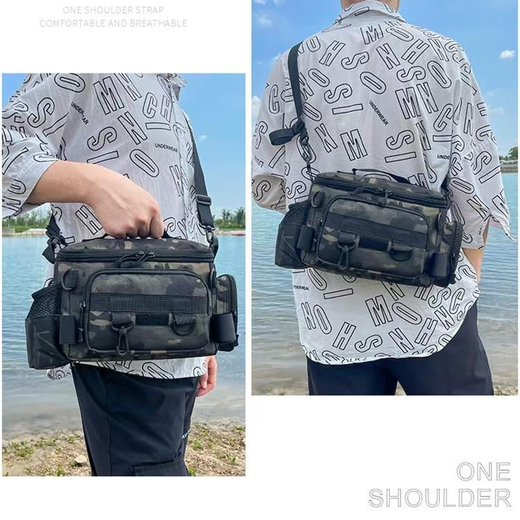 Multifunctional Fishing Waist Bag with Rod Holder and Large Capacity Storage